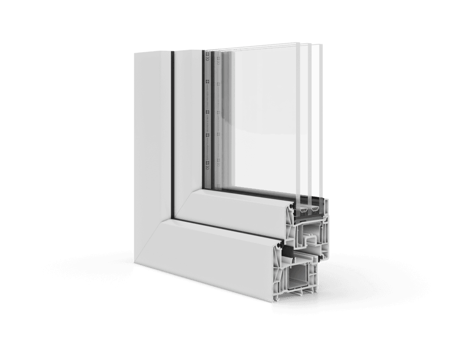 Synego Kunststofffenster in moderner Hausfassade